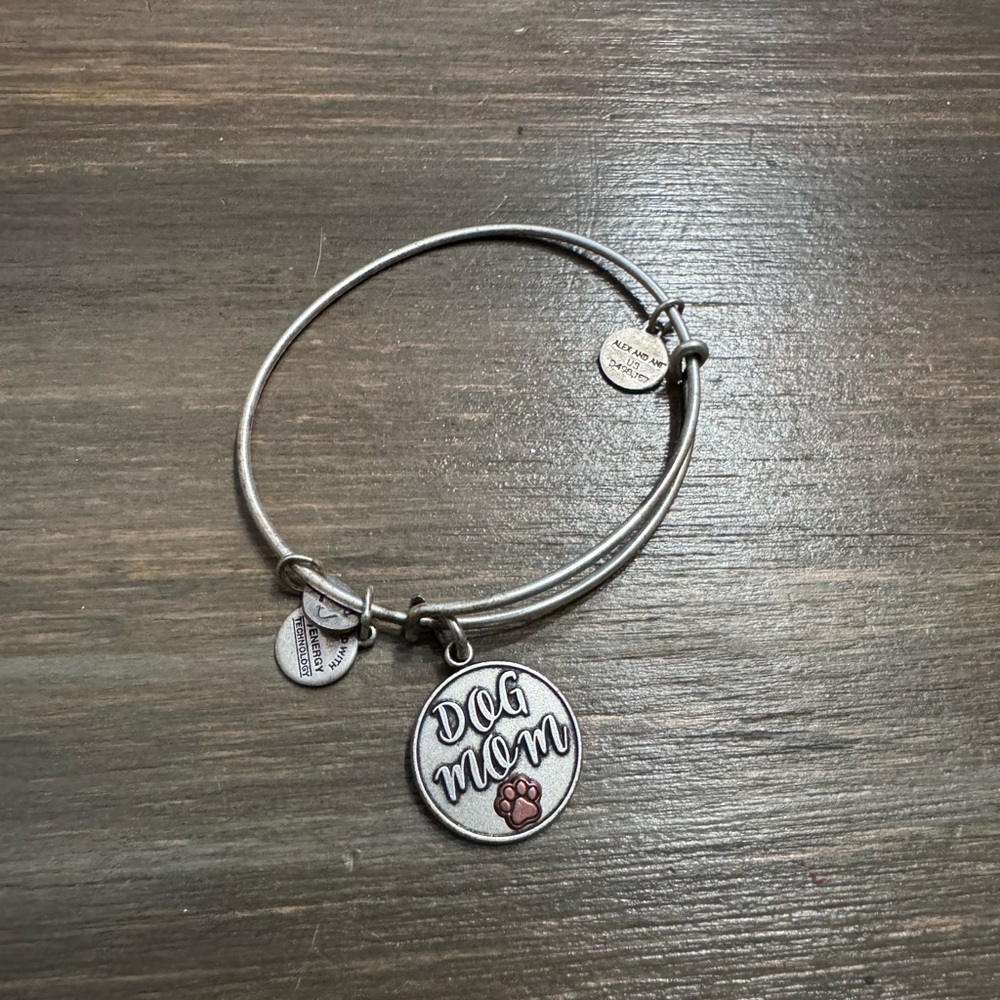 Alex and Ani Silver 'Dog Mom' Bangle Bracelet